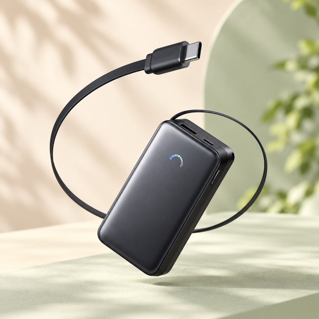 Anker Nano Power Bank (10000mAh, 45W, 巻取り式 USB-Cケーブル) ブラック