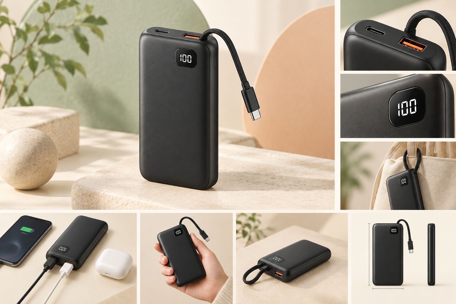 Anker Power Bank (10000mAh, 22.5W, 2 Ports)の説明用イラスト