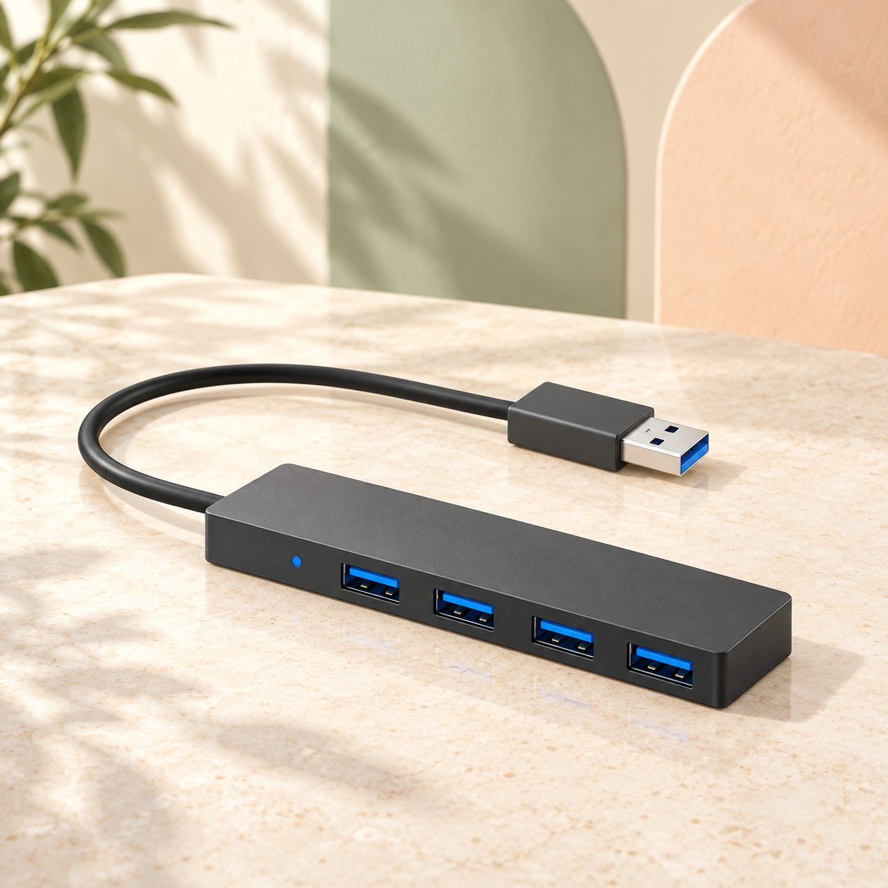 Anker 4-Port Ultra-Slim USB-A (USB3.0対応) ハブの説明用イラスト