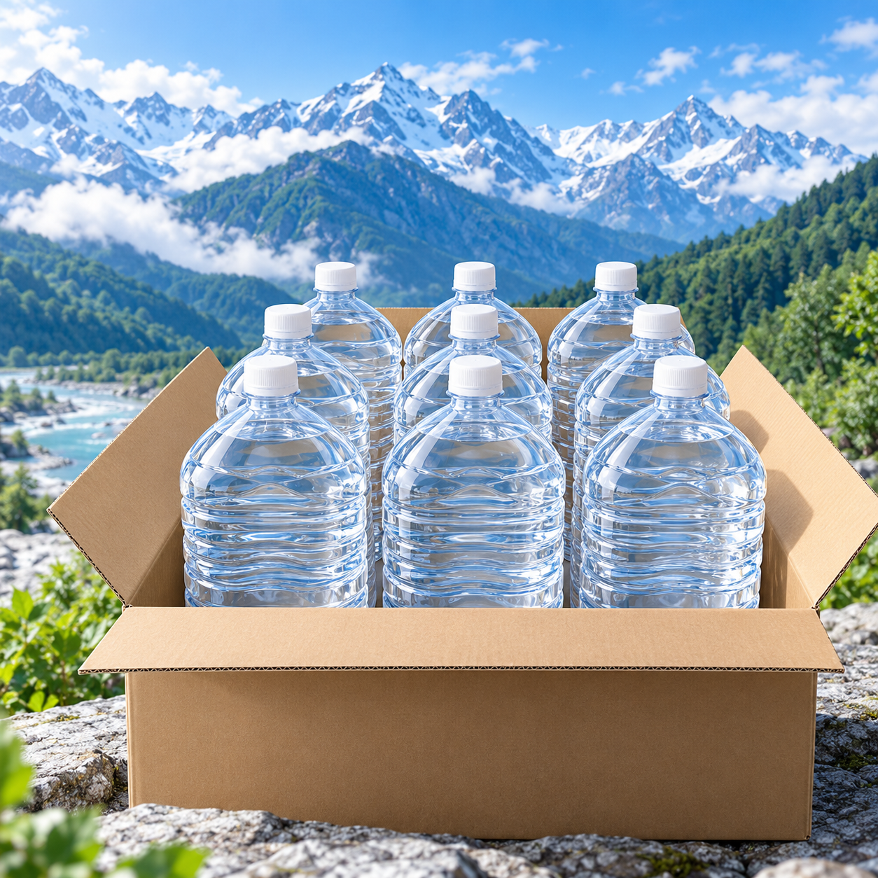 サントリー天然水 ラベルレス 2L 9本 南アルプスの説明用イラスト